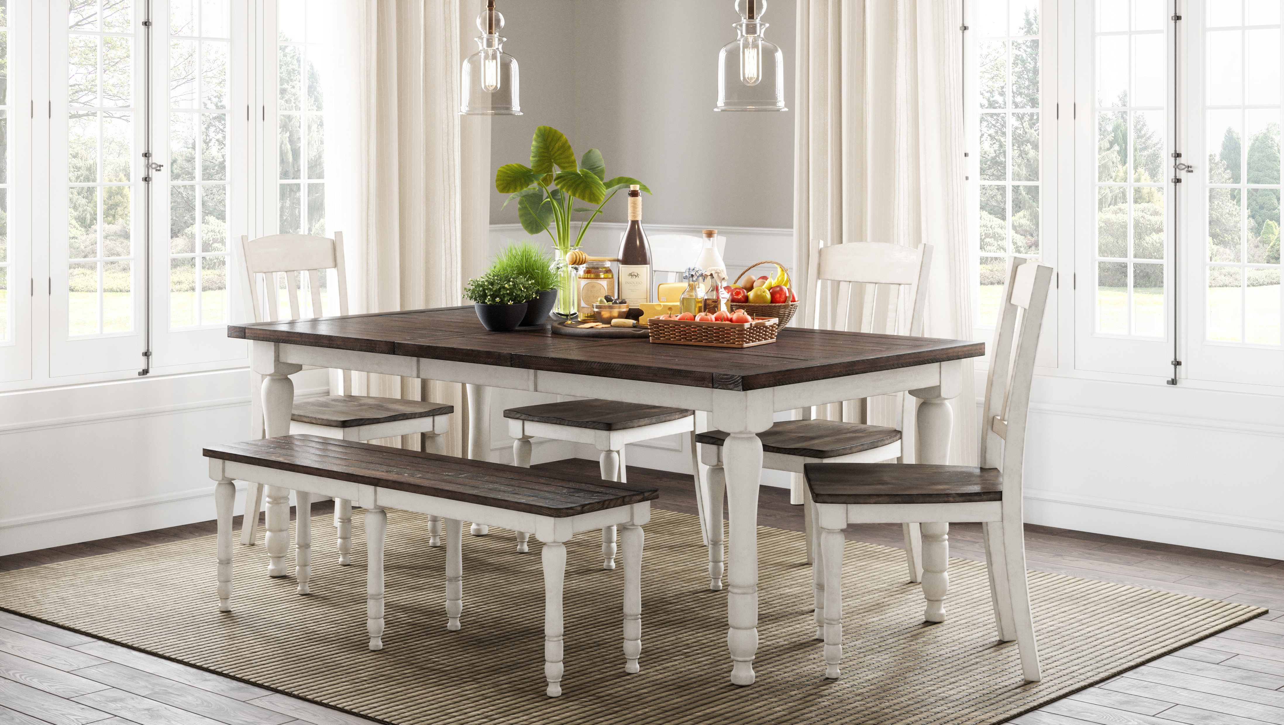 Jofran madison county round deals to oval dining table